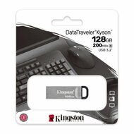 Kingston DataTraveler Kyson | 128GB USB-A 3.2 Flash Drive | tot 200 MB/s lezen | tot 60 MB/s schrijven | Zilver