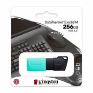 Kingston DataTraveler Exodia M | 256GB USB-A 3.2 Flash Drive | Zwart/Turkoois
