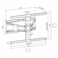SBOX PLB-79464 | Verstelbare TV-beugel | 43-90" | Max 50kg | VESA 600x400
