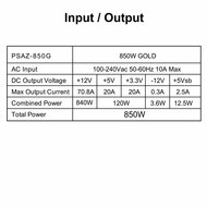 AZZA PSAZ-850G | 850W Gold ATX 3.0 PSU | Modulair | Power Supply | Voeding