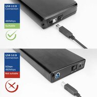 ACT | USB 2.0 Kabel | USB-C naar USB-B | 1,8m | Zwart