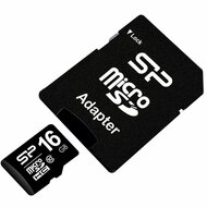 Silicon Power Elite | MicroSDHC | 16GB | Class 10 | UHS-I U1 | Inclusief SD-adapter | Zwart