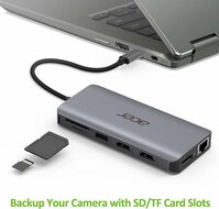 Acer 12-in-1 USB-C Docking Station | Dual HDMI | DisplayPort | Gigabit Ethernet | USB 3.2 Gen 1