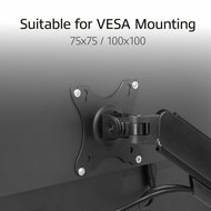 ACT AC8314 Monitorarm Essentials | Verstelbare Monitor-bureaubeugel | Tot 35" | Max 2x 9 kg | VESA 75x75 / 100x100 | 2 Monitoren | Gasveer | OPEN BOX