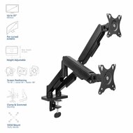ACT AC8314 Monitorarm Essentials | Verstelbare Monitor-bureaubeugel | Tot 35" | Max 2x 9 kg | VESA 75x75 / 100x100 | 2 Monitoren | Gasveer | OPEN BOX