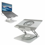 ACT AC8106 | 360&deg; Draaibare Laptopstandaard | Met Ventilator | Traploos Verstelbaar