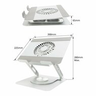 ACT AC8106 | 360&deg; Draaibare Laptopstandaard | Met Ventilator | Traploos Verstelbaar