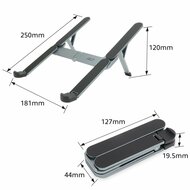 ACT AC8122 | Inklapbare Laptopstandaard tot 15,6" | 6 Verstelbare Standen | Aluminium | Inclusief Reistas