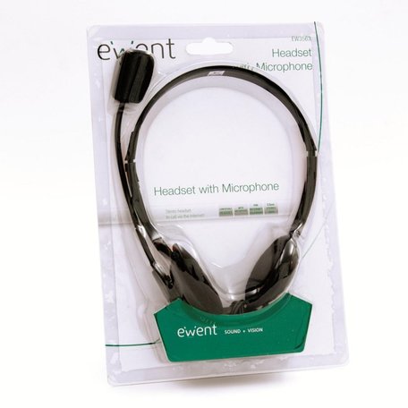 Ewent EW3563 hoofdtelefoon/headset Hoofdband 3,5mm-connector Zwart