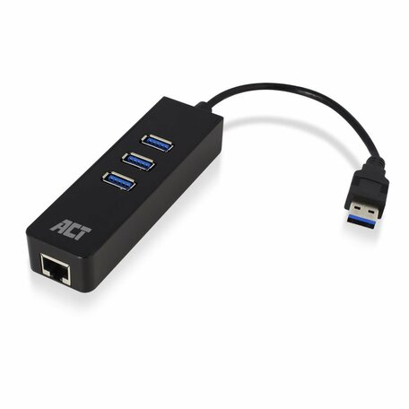 ACT AC6310 interface hub USB 3.2 Gen 1 (3.1 Gen 1) Type-A 5000 Mbit/s Zwart