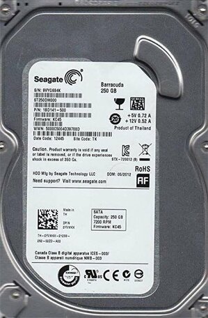 HDD Seagate 3.5inch / 250GB / 7200RPM PULLED