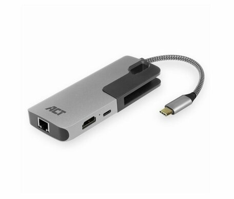 ACT AC7042 USB-C naar HDMI multiport adapter met ethernet en USB hub RETURNED