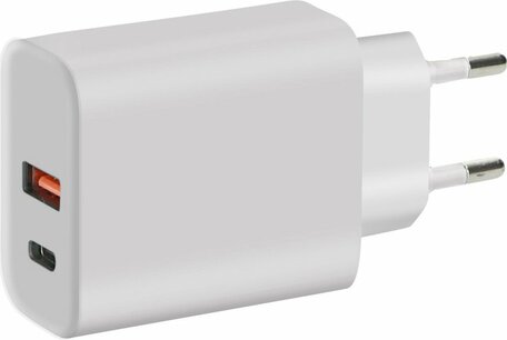 Mobiparts Wall Charger 2-Port 45W with Fast Charge/PD White