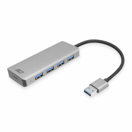 ACT AC6121 interface hub USB 3.2 Gen 1 (3.1 Gen 1) Type-A 5000 Mbit/s Aluminium
