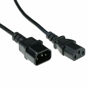 ACT AK5165 | 0,9 m Stroomkabel | C14 naar C13 | Zwart | 230V / 6A | Voor UPS & PDU