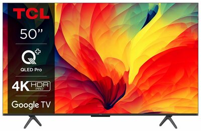 TCL 50QLED780 50'' | Ultra HD 4K | QLED Smart TV | Wifi & Google TV | Quantum Dot Kleursaturatie | HDR10 | 60Hz