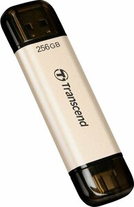 Transcend JetFlash 930C | 256GB USB-C 3.2 & USB-A 3.2 Flash Drive | Goud