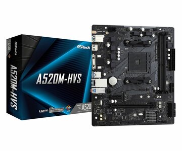 Asrock A520M-HVS | Socket AM4 | AMD A520 | 2xDDR4 | Micro-ATX | Moederbord