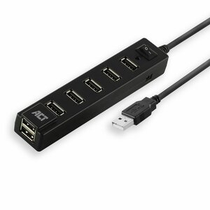 ACT AC6215 | USB 2.0 Interface Hub | 480 Mbps | Zwart