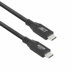 ACT | USB 3.0 Kabel | 10Gbps | 60W | USB-C naar USB-C | 0,5m | Zwart