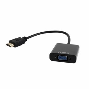 Gembird A-HDMI-VGA-03 | HDMI naar VGA Adapter | 0,15 m | Zwart
