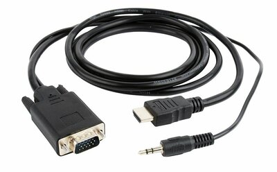 Gembird A-HDMI-VGA-03-6 | HDMI naar VGA Adapter met Audio | 1,8 m | Zwart