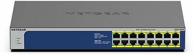 GS516PP-100EUS | 16-poorts Gigabit Unmanaged PoE+ Switch | 260W PoE-vermogen | Plug-and-play