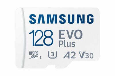 Samsung EVO Plus | MicroSDXC | 128GB | Class 10 | UHS-I U3 | Betrouwbare Opslag