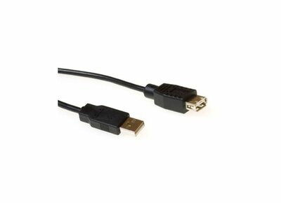ACT AC3095 | USB 2.0 Verlengkabel | USB-A Male naar USB-A Female | Zwart