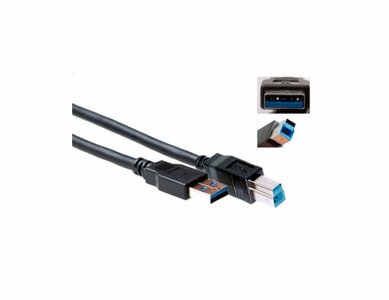ACT SB3019 | USB 3.2 Gen 1 Kabel | USB-A naar USB-B | 2m | Zwart