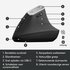 Logitech MX Vertical | Ergonomische Draadloze Muis | Rechtshandig | RF + Bluetooth | 4000 DPI | Zwart/Zilver_