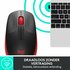 Logitech M190 | Draadloze Muis | Links- en Rechtshandig | RF | 1000 DPI | Zwart/Rood_