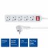 ACT AC2455 | Stekkerdoos | 5 Stopcontacten | 1,5 m | Binnen | Wit_