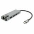 ACT AC7091 | USB-C 4K Docking Station | HDMI 2.0 (4K@60 Hz) + Gigabit Ethernet + 2× USB-A + USB-C PD Pass-Through | Aluminium | Grijs/Zilver_