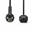 Nedis CEGP10000BK20 | 2 m Stroomkabel | Type F (CEE 7/7) Haaks naar IEC-320-C13 | Zwart | 10A | PVC_