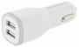 Mobiparts Car Charger | Dual USB-A Autolader 12W / 2.4A | Wit_